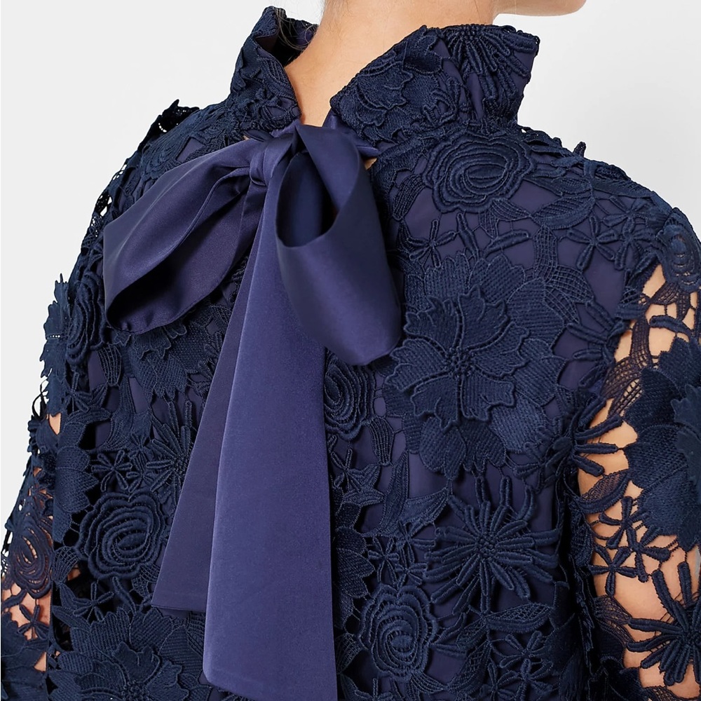 Navy Tuckernuck Daphne Guipure Lace Dress XXL - Picture 2 of 10